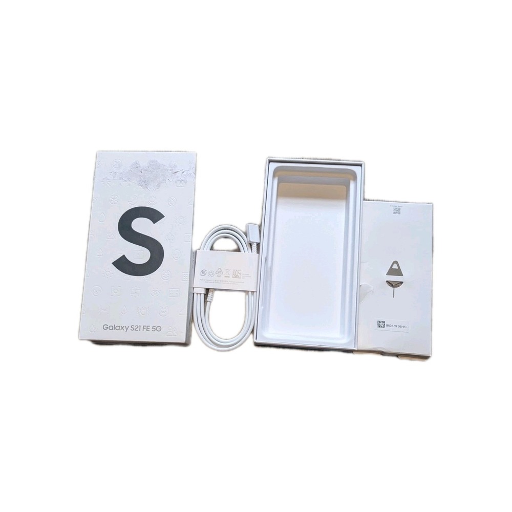 Samsung Galaxy S21 FE 5G Empty Box Retail Box With Charger And Sim Tool